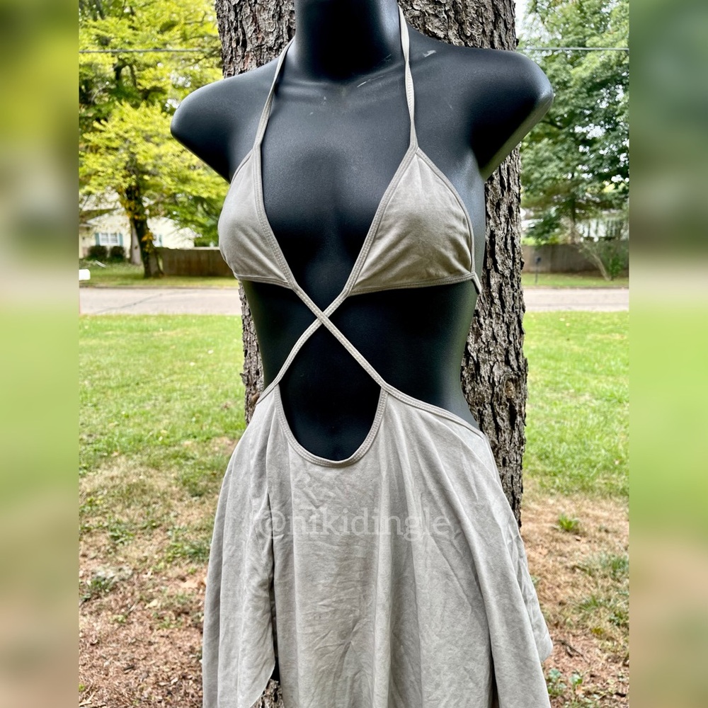 NEW without tags Dolls Kill Darker Wavs Echo Fairy Wrap Dress Distressed XS - Picture 2 of 6